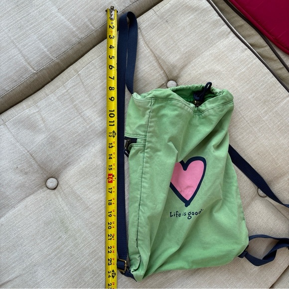 Green string bag . Life is good. - Picture 2 of 7